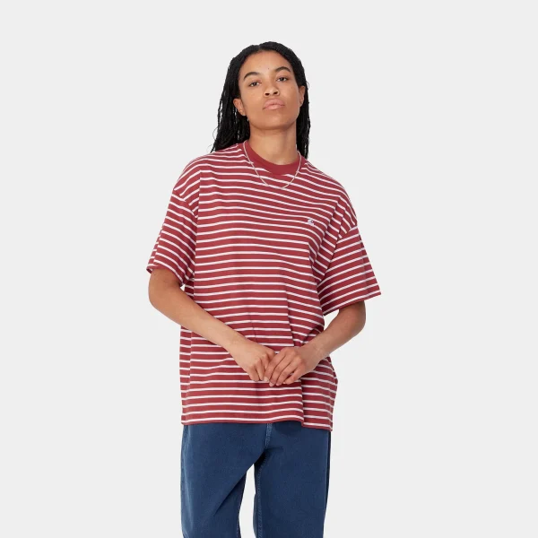 Store Carhartt WIP W' S/S Bryna T-Shirt Bryna Stripe, Tuscany / White