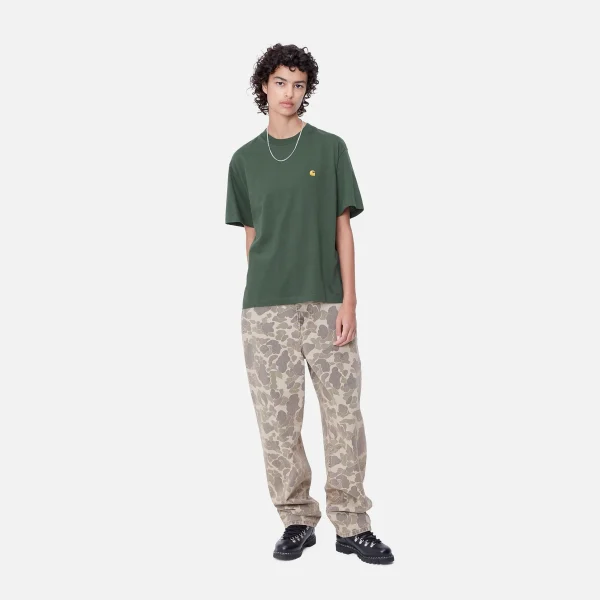 Discount Carhartt WIP W' S/S Chase T-Shirt Sycamore Tree / Gold