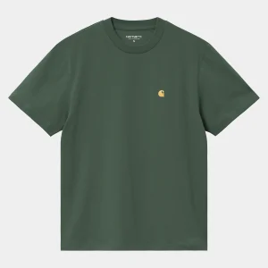 Discount Carhartt WIP W' S/S Chase T-Shirt Sycamore Tree / Gold