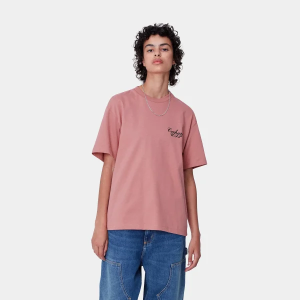 Cheap Carhartt WIP W' S/S Exchange T-Shirt Dusty Rose / Black