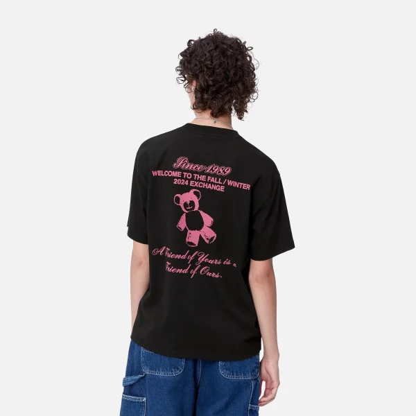 New Carhartt WIP W' S/S Exchange T-Shirt Black / Pink