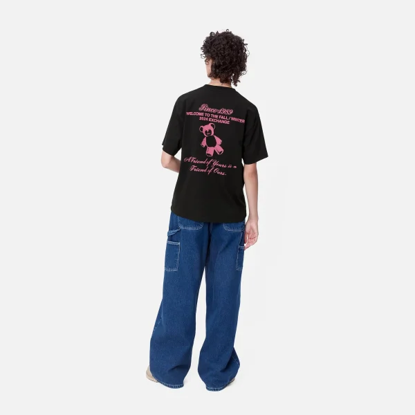 New Carhartt WIP W' S/S Exchange T-Shirt Black / Pink