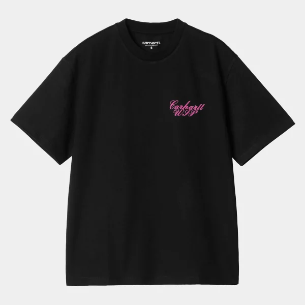 New Carhartt WIP W' S/S Exchange T-Shirt Black / Pink