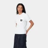 Discount Carhartt WIP W' S/S Heart Train Pocket T-S White