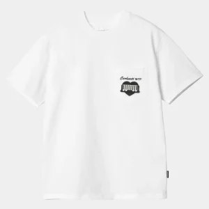 Discount Carhartt WIP W' S/S Heart Train Pocket T-S White