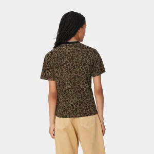 Shop Carhartt WIP W' S/S Leo Pocket T-Shirt Camo Leo, Tamarind