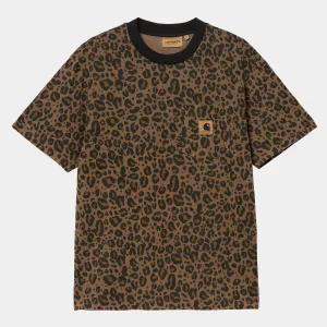 Shop Carhartt WIP W' S/S Leo Pocket T-Shirt Camo Leo, Tamarind