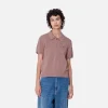 Clearance Carhartt WIP W' S/S Norlina Polo Dusty Fuchsia