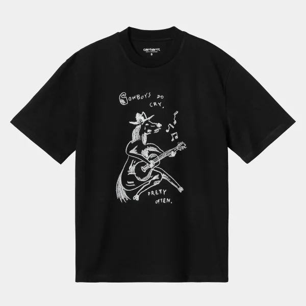 Shop Carhartt WIP W' S/S Pepe Sad Cowboy T-Shirt Black / White