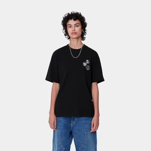 Clearance Carhartt WIP W' S/S Pins T-Shirt Black / White