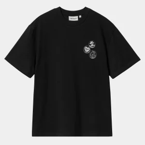 Clearance Carhartt WIP W' S/S Pins T-Shirt Black / White