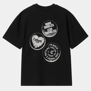 Clearance Carhartt WIP W' S/S Pins T-Shirt Black / White