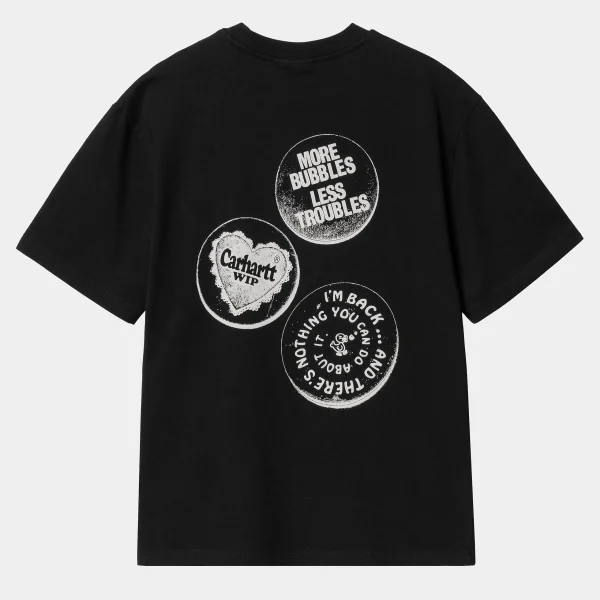 Clearance Carhartt WIP W' S/S Pins T-Shirt Black / White