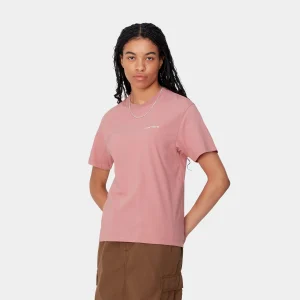 Best Sale Carhartt WIP W' S/S Script Embroidery T-Shirt Dusty Rose / Moonbeam