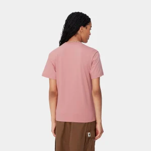 Best Sale Carhartt WIP W' S/S Script Embroidery T-Shirt Dusty Rose / Moonbeam