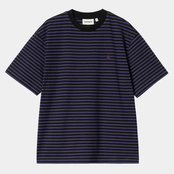 Flash Sale Carhartt WIP W' S/S Verner T-Shirt Verner Stripe, Black / Aura