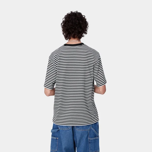 Fashion Carhartt WIP W' S/S Verner T-Shirt Verner stripe, Black / Wax