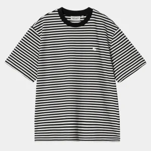 Fashion Carhartt WIP W' S/S Verner T-Shirt Verner stripe, Black / Wax