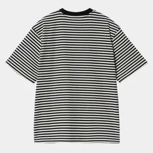 Fashion Carhartt WIP W' S/S Verner T-Shirt Verner stripe, Black / Wax