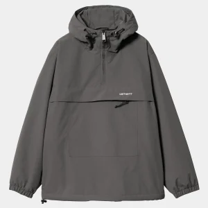 Shop Carhartt WIP Windbreaker Pullover (Winter) Graphite / White